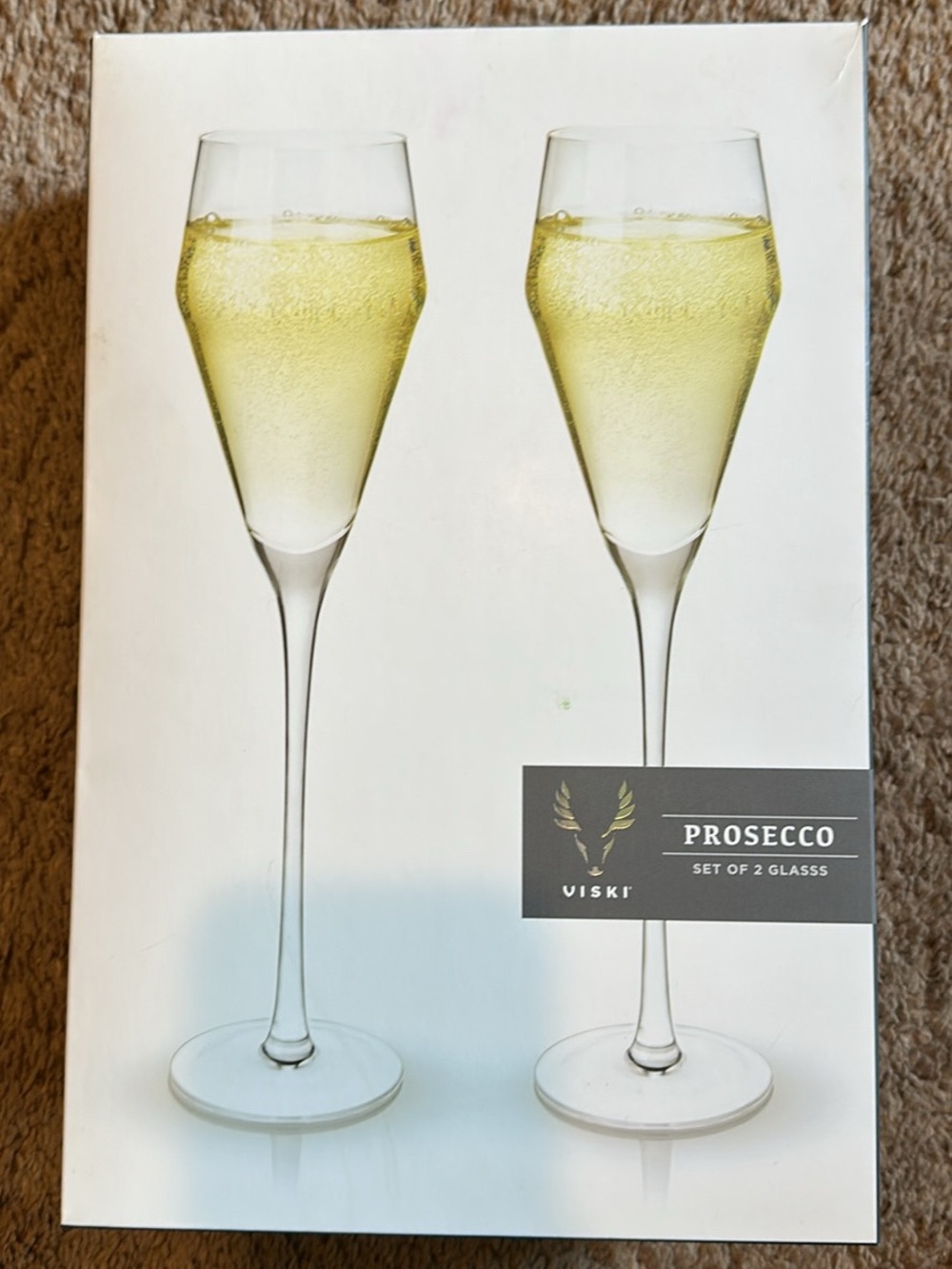 Prosecco Flutes Set of 2 — Clear Champagne Glasses